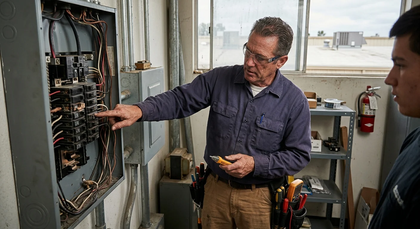 High electrical panel load in a Tracy commercial building before solar installation
