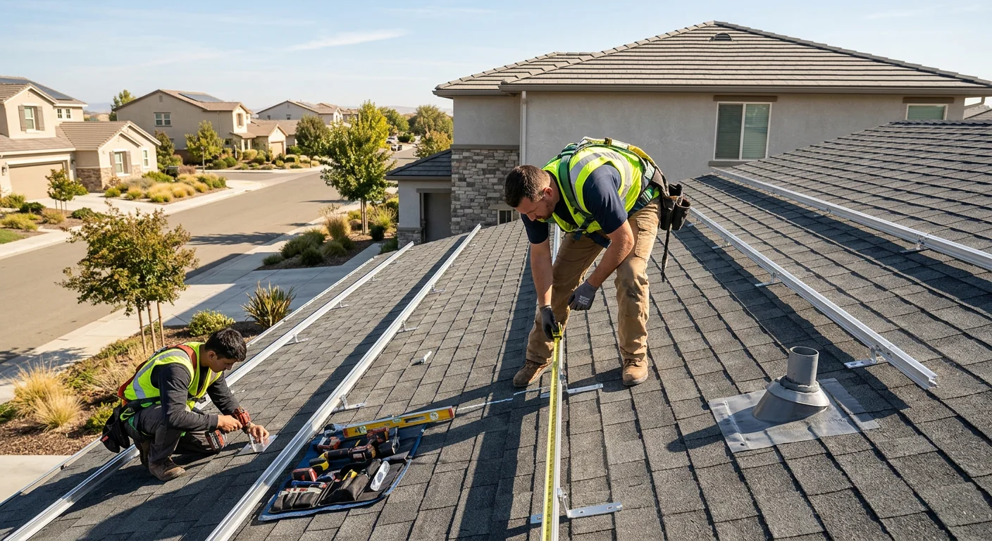 Bare south-facing residential roof ready for solar panel installation in Tracy
