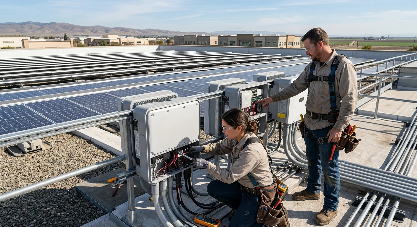 Light commercial solar array with upgraded inverter capacity in Tracy
