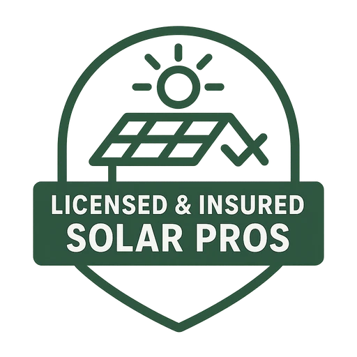 Licensed and insured solar professionals badge